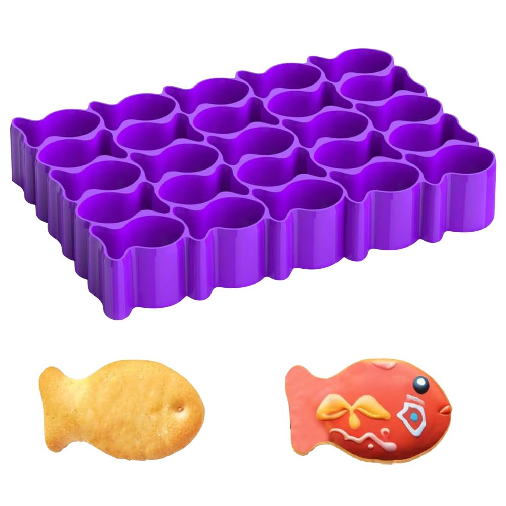 Moule à pâtisserie poisson 25 cavités en plastique anti-adhésif pour biscuits et décors