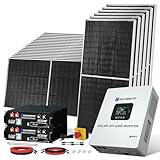 ECO-WORTHY Complete Off-Grid Solar Kit：5000W 120V/48VDC Solar Off-Grid Inverter+10.24kWh Integrated Communication Battery Bank+24×195W Mono Solar Panels | Off Grid, Residential, Home, Back Up