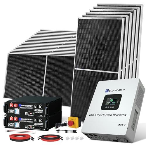 ECO-WORTHY Complete Off-Grid Solar Kit：5000W 120V/48VDC Solar Off-Grid Inverter+10.24kWh...