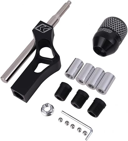 Amazon Avan Knight アルミ シフトレバー シフト ノブ ギア レバー トラック 軽自動車 マニュアル Mt ロング アダプター 調整可能 延長 汎用品 Krb262 ブラック シフトレバー 車 バイク