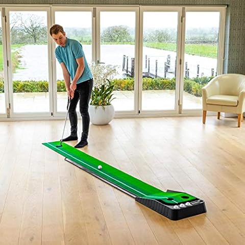 FORB 10ft Dual Speed Putting Mat - Golf Ball Return System & Rubber Base Included | Indoor Golf Putting Mat - Golf Accessories | Golf Equipment Cover