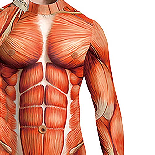 JOAU Men's muscle Body Suit Tight Halloween 3D Digital Printing Adult One-piece Halloween Party4