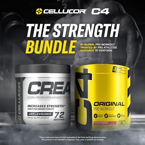 Cellucor Pre Workout & Creatine Bundle, C4 Original Pre Workout Powder, Fruit Punch, 30 Servings + Cor Performance Creatine Powder, 72 Servings - image 2