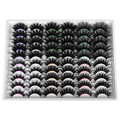 30 Pairs Fluffy Mink Lashes Dramatic Eyelashes 6 Styles Natural To Long Wispy False Eyelashes 8D Volume Dd Curl Curly Strip Russian Fake Eye Lashes Bulk Wholesale #TOP6