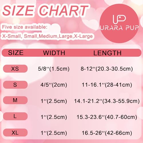 Image of Valentine's Dog Collar, UP URARA PUP Love Heart Adjustable Pet Collar with Bowknot Charm, Daily Dog Accessories for Small Medium Large Dogs