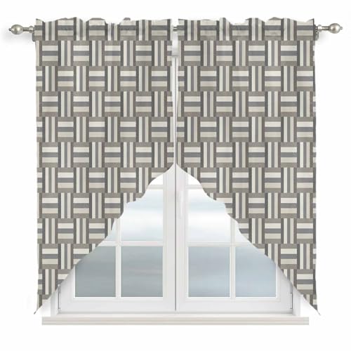 Vintage Lines Texture Swag Valances Kitchen Curtains 36 Inches Length,Tier