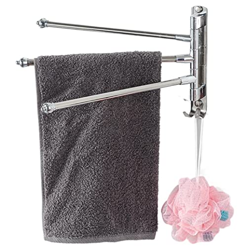 Ratina de Toallas Toall Swing out out Acero Inoxidable Ratina de Toalla de Toalla de 3 Bares Barra Blanca Toalla de Toalla Bar Toalla Bar toalla/plata/30 * 20 cm Progress