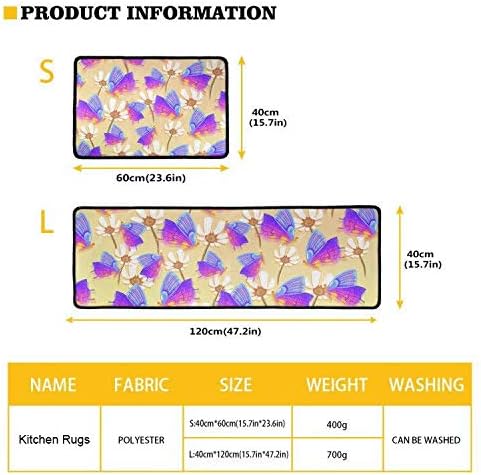 Miniatura 2 de GIFTPUZZ Juego de 2 tapetes de cocina con diseño de caballo azteca turquesa, duraderos, suaves, antideslizantes, cómodos, tapetes lavables para el