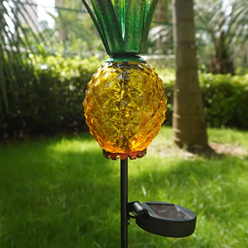 Elfonsol Solar Outdoor Lights Waterproof Garden Solar Pineapple Stakes Lights Lantern Decor Gift Tropical, 2 Packs #TOP2