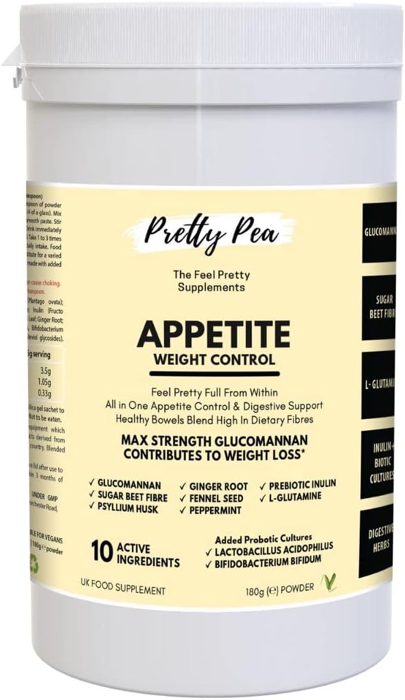 Max Strength Appetite Suppressants, Weight Loss, Fibre Supplement, Psyllium Husk Powder, Glucomannan Complex, Colon Cleanse, Prebiotic Fibre Supplements, FOS Inulin, Konjac Root, 3000mg