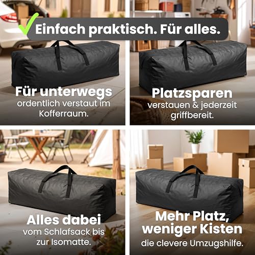 AMARI ® Aufbewahrungstasche für Weihnachtsbaum – XXL Tasche für künstlichen Tannenbaum bis 220 cm – robuste Weihnachtsbaum Hülle mit Reißverschluss & Tragegriffen (Schwarz)