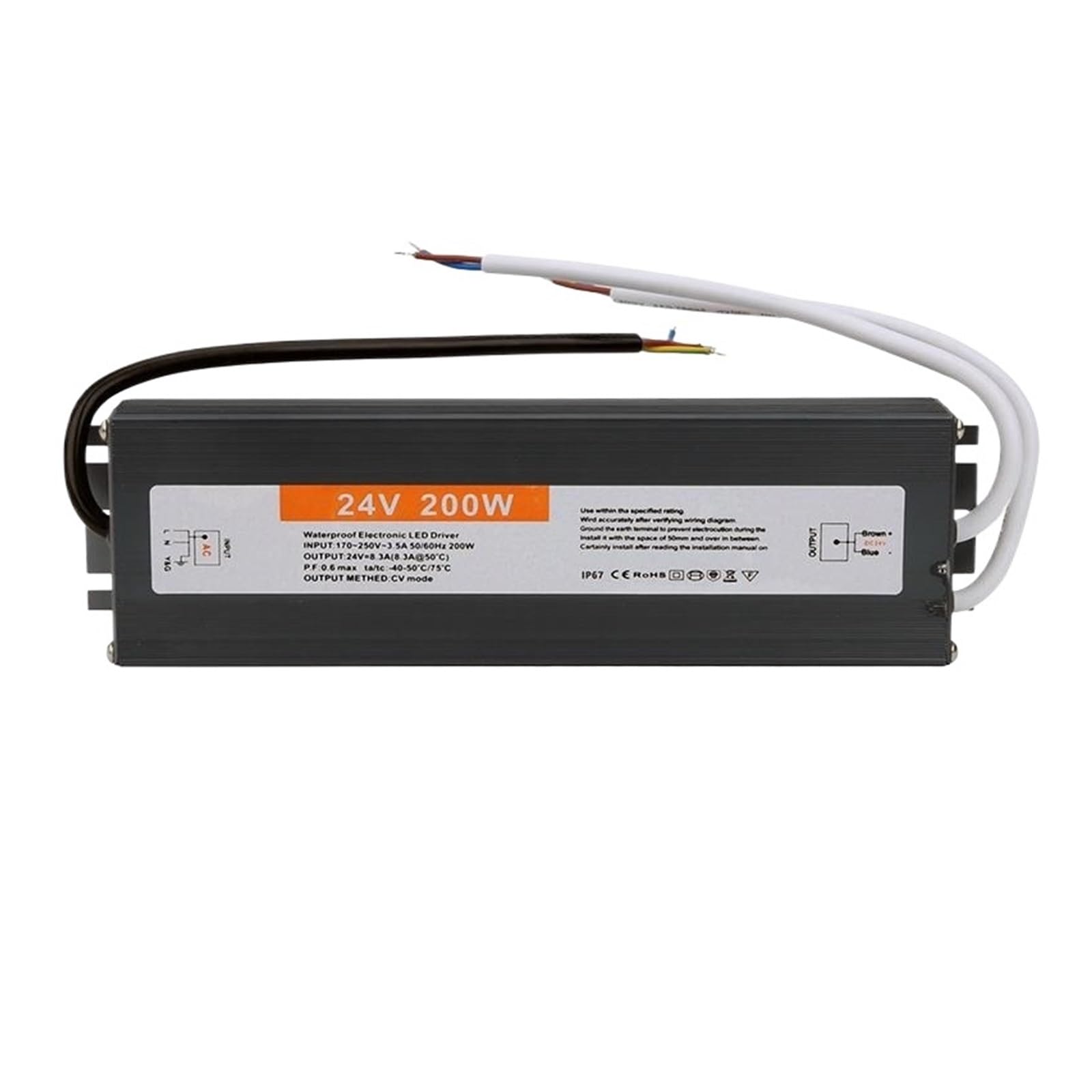 MBMYVRNKJL 170-250V AC to DC 24V 200W 8.3A Lighting Transformer LED Drive Adapter Aluminum Switching Power Supply