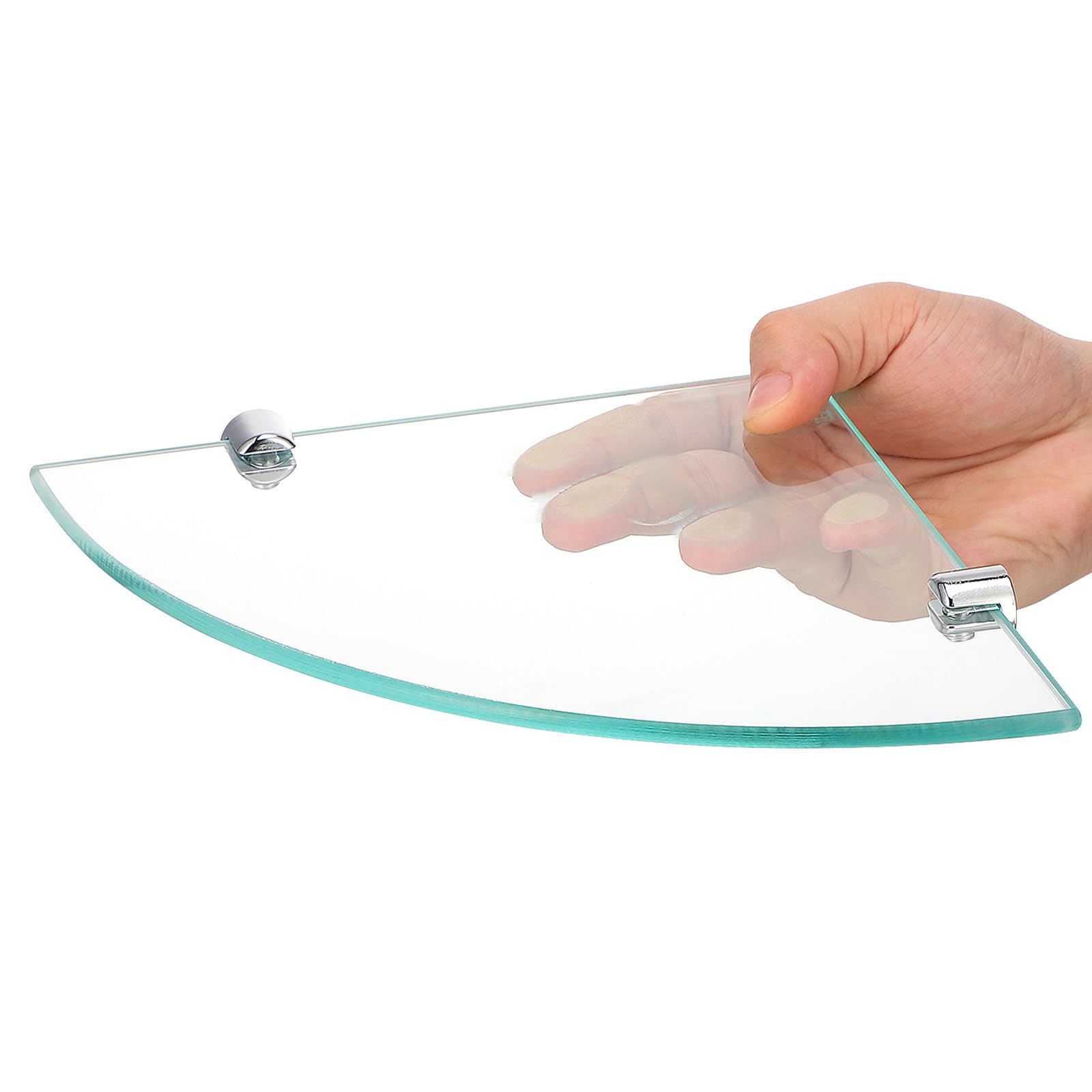 Toyvian 2 Piezas Estante de Esquina y Diseño Compacto para Baño de Vidrio Templado con Soporte Resistente para Organización Ducha y Baño