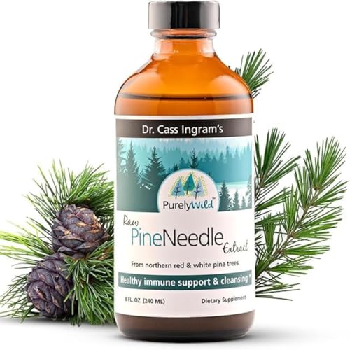PURELY WILD Raw Pine Needle Extract by Dr Cass Ingram - Whole Food Liquid Supplement that Contains Pine and Spruce Extracts Oregano Oil & Apple Cider Vinegar - Best for Immune Support - 8 fl oz