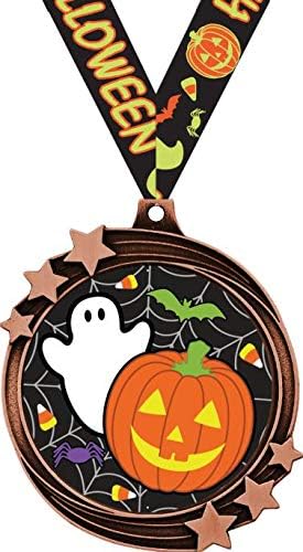 Premios de calabaza de Halloween medallas de estrella de Halloween de 2.5 pulgadas para tallado de calabaza, concursos de disfraces y premios de