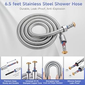 5 Mode Dog Shower Attachment, Soft Brush Dog Shower Head with ON/OFF Switch, 6.5 Feet Stainless Steel Shower Hose, Adhesive Shower Holder, Dog Washing Station for Home Indoor Use 5 Mode Dog Shower Attachment Soft Brush Dog Shower Head with ONOFF Switch 65 Feet Stainless Steel Shower Hose Adhesive Shower Holder Dog Washing Station for Home Indoor Use
