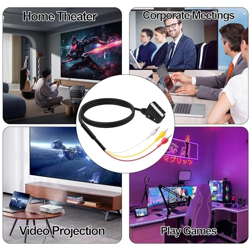 Adaptador euroconector a 3 RCA con vídeo compuesto y audio estéreo conmutable 7