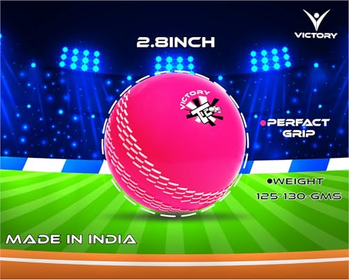 Image of Victory T-20 Synthetic Cricket Ball Match Practice Training | Practice Cricket Ball | Wind Balls | Swing Ball | Indoor & Outdoor Street & Beach Cricket (T-20 Multicolor)