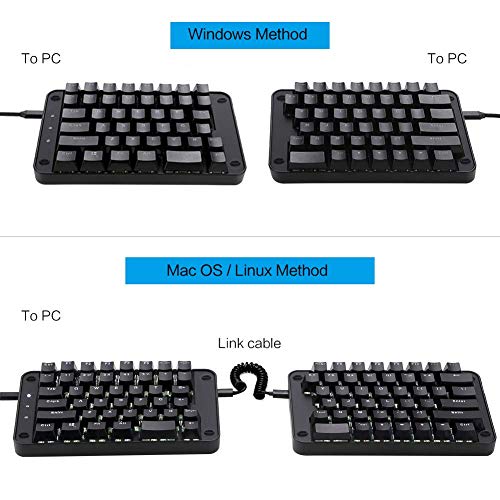 Koolertron Programmable Split Mechanical Keyboard, All 89 Keys Programmable Ergonomic Keypad With Oem Gateron Black Switch, 8 Macro Keys - [Smkd62] Black (Oem Switch White Backlit) #TOP2