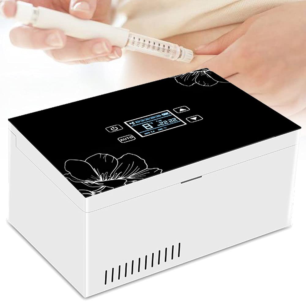 Frigorifero per insulina Frigorifero ad Alta capacità, Mini Frigorifero Portatile da Viaggio per Auto, Ricarica USB, con Batteria da 10200 mAh * 2, per Auto, Viaggi, casa, Batteria × 1