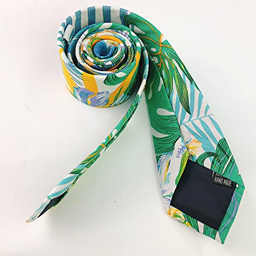 Image of Mantieqingway Floral Ties for Men Skinny Cotton Tie Flower Necktie