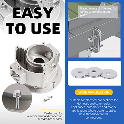 Glarks 100Pcs M4 x 20mm Large Fender Washers 304 Stainless Steel Flat Washers Set for Screw Hardware Lock - Image 4
