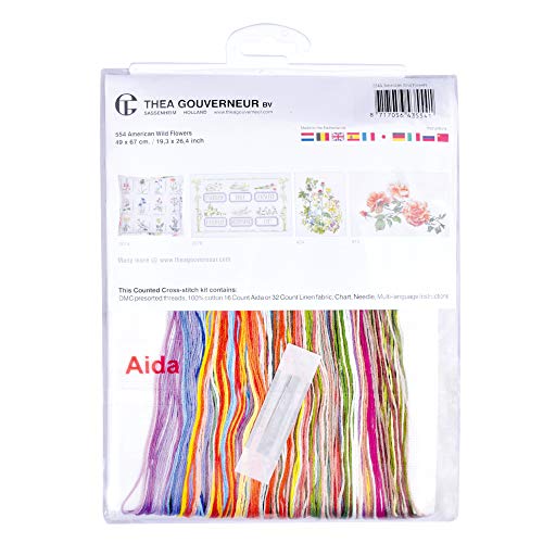 Thea Gouverneur - Counted Cross Stitch Kit - American Wild Flowers - Aida - 16 Count - For Adults - 554A #TOP3