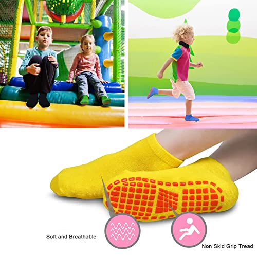 12 Pairs Trampoline Socks - Non Slip Kids Grips with Anti-skid Ankle Protection for Boys & Girls3