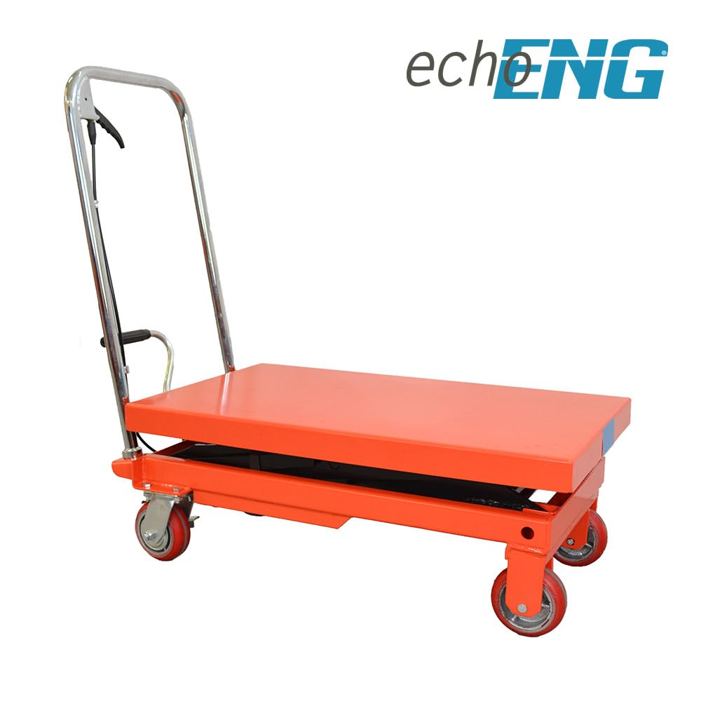 Carrello sollevatore con piattaforma a pantografo con ruote, transpallet a forbice 900 mm, manuale sollevatore idraulico per trasporto piattaforma 300 kg echoENG - MA SL CP30