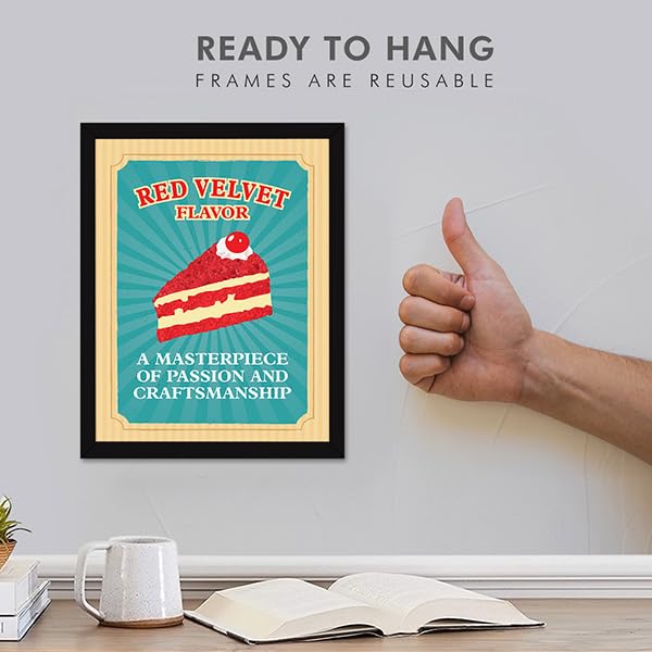 Image of Chaka Chaundh - Cake, Pastry, Cookies Shop And Confectionery Store Wall Art Framed Quotes Decor Item - Bakery Restaurant Cafe Food Sweets Deserts Poster Frame Decoration Items - 14 X 11 Inches