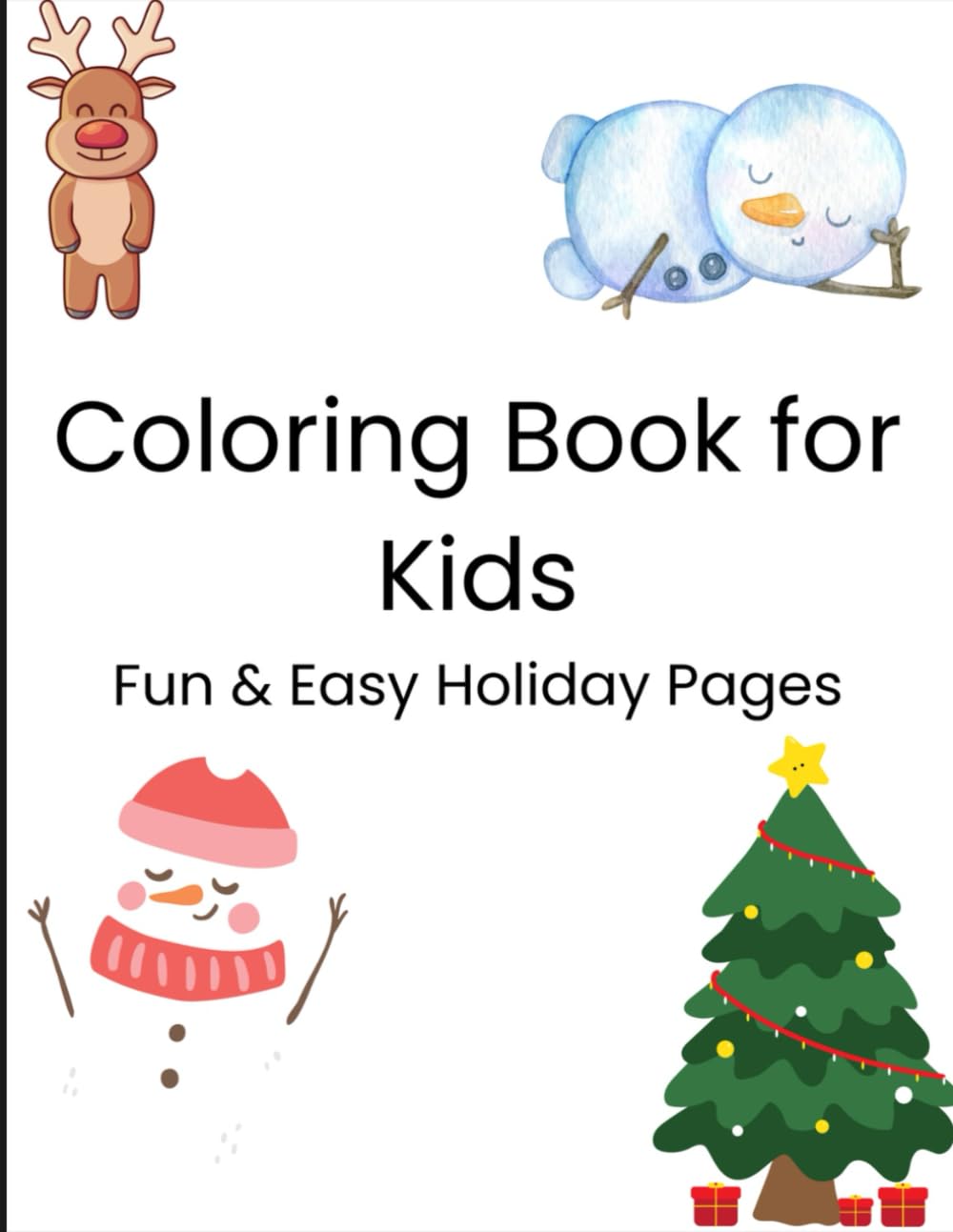 Christmas coloring books for kids: Fun and easy holiday coloring pages