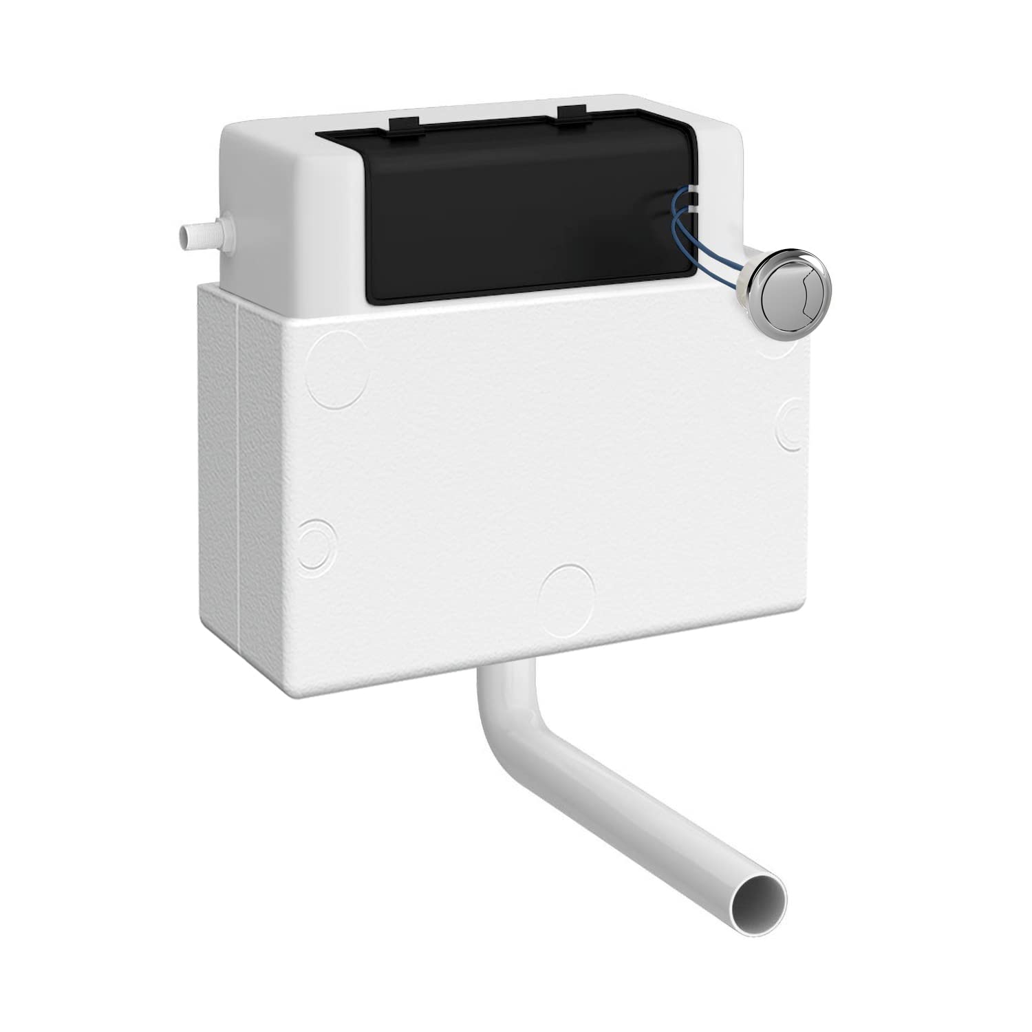 Nuie Chrome Pneumatic Dual Flush Concealed Cistern And Push Button | | Plastic | 340Mm X 296Mm X 142Mm