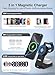 3 in 1 Charging Station for Apple MagSafe Charger, Foldable Wireless Charging Station Magnetic Wireless Charger Stand for iPhone 17 Air/16/15/14/13/12 Series/Apple Watch10-2/Airpods (Black)