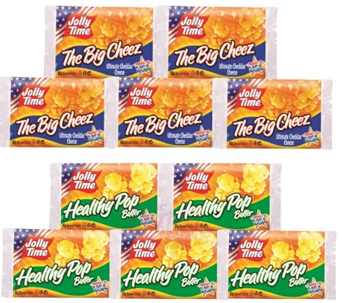 Kombipackung aus 5x JollyTime The Big Cheez 100 g Packung und JollyTime 5x Time Healthy Pop Butter 85 g
