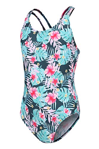 Image of Moon Tree Girls One Piece Swimsuits, Adjustable Double Straps Bathing Suits for Kids Girls Hawaiian Swimwear 3-16 Years