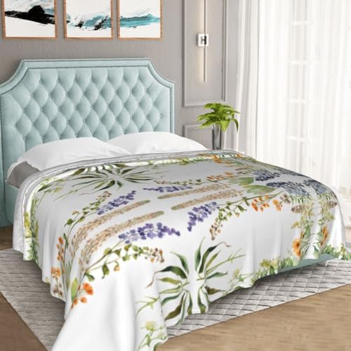 Couverture en peluche herbier de printemps 203x152 cm pour lit - 7