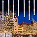Produktbild DOOK Meteorschauer Lichter 30CM, Wasserdicht Spiralig 8 Tubes Meteor Lichterkette, 192 LEDs Lichterkette, Meteorschauer Regen Lichter für Weihnachtsdekoration, Garten, Aussen und Party,Multi Color