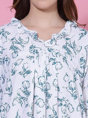 Image of OOMPH! Cotton Blend Nighty for Women's | Night Gown | Nighty | Nightdress | Maxi Dress | Sleepwear | Gown for Women | Nighties | Sleepwear