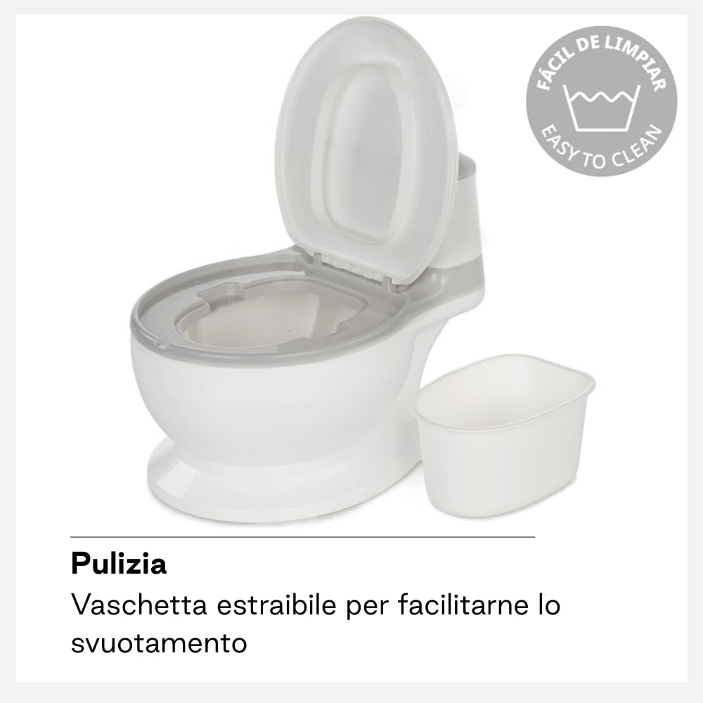 Jané First Potty Vasino Educativo con Suono Scarico, Antiscivolo, Contenitore Estraibile Antischizzo, Facile Pulizia