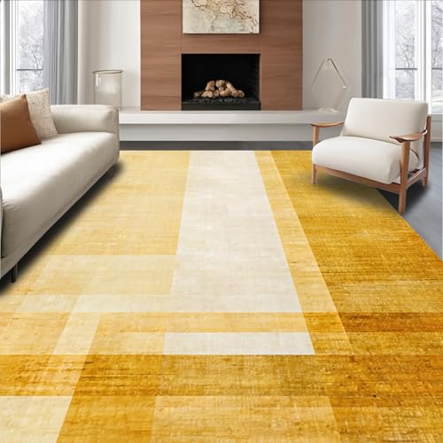 ODIKA Flatwoven High Traffic Area Rug 8x10, Golden Accent Rug
