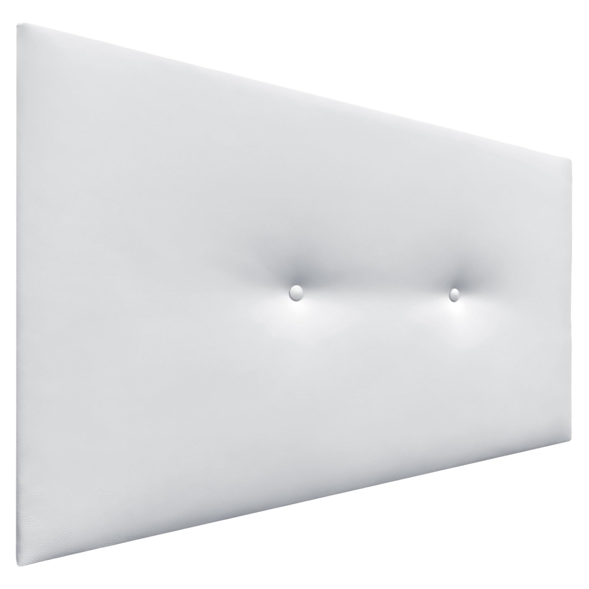 DHOME Cabecero de Polipiel o Tela Acualine Liso con Botones Tapizado de Alta Gama Cabezal Lujo Cama Dormitorio Moderno Acolchado (Polipiel Blanco, 110x50cm (Camas 80/​90/​105)​)