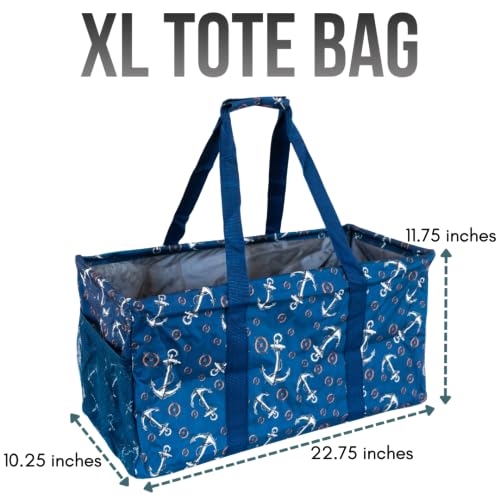 Image of Extra Large Utility Tote Bag - Oversized Collapsible Pool Beach Canvas Basket