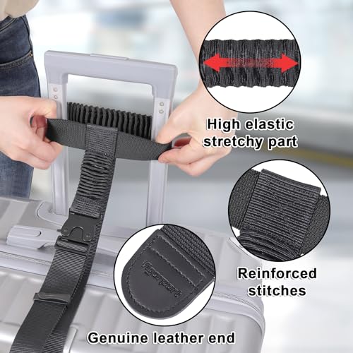 Image of Vigorport Luggage Straps, Stretchable Luggage Connector Strap for Suitcase