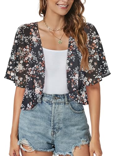 Image of ZNVGIRL Women Shrug Chiffon Cardigans Open Front Short Sleeve Bolero for Evening Dressy 2026