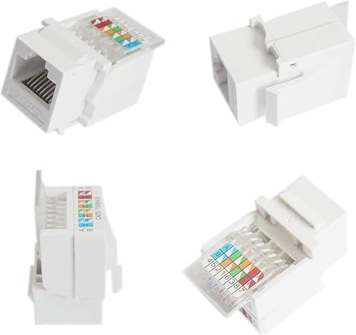 Miniatura 3 de 10 unids CAT6 RJ45 Cat 6 90 grados Punch Free Socket Módulo Conector Acoplador de red Ethernet Jack Keystone Jack RJ45 Módulo Ethernet CAT6