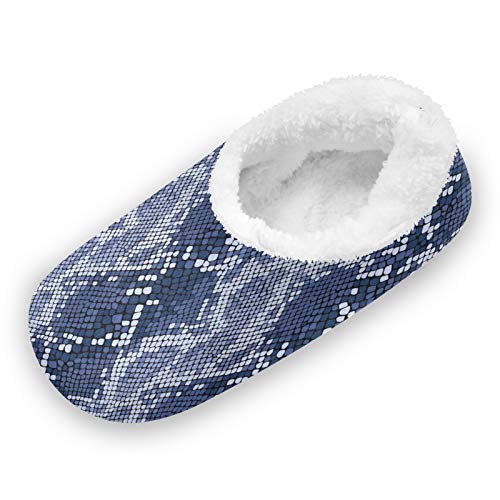 TropicalLife LUCKYEAH Zapatillas de casa de piel de serpiente de animal para mujeres y hombres, zapatillas de pies peludos, cómodas y cálidas de espuma viscoelástica para interiores y exteri