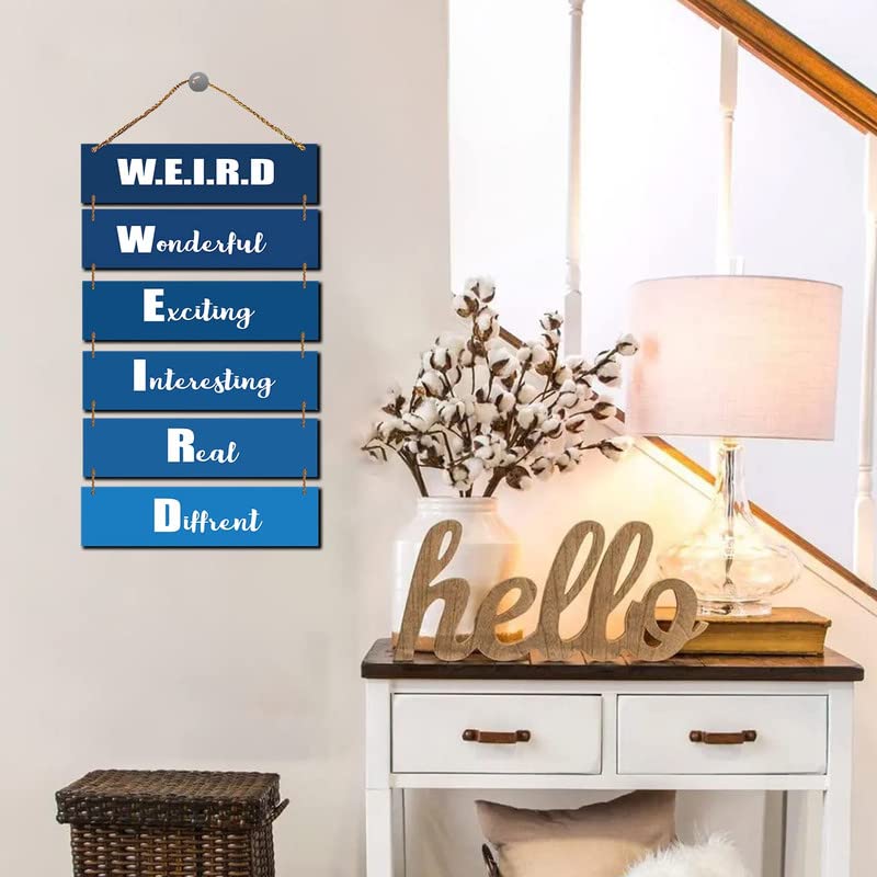 Image of Proxoto Sarcastic Full form of WEIRD Quote Wall Decorative art Pieces | Wall HANGING Best for Living Room | Dining Room | Children Rooms | Bedrooms | Office | Pack of 1 (Navy)