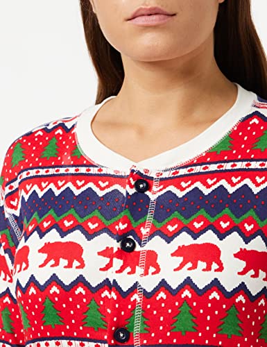 unisex-adult Fair Isle Bear & Moose Family Union Suits2