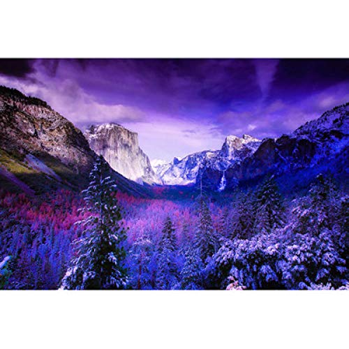 Diamant Peinture Pourpre Aurora Valley en résine premium 5D