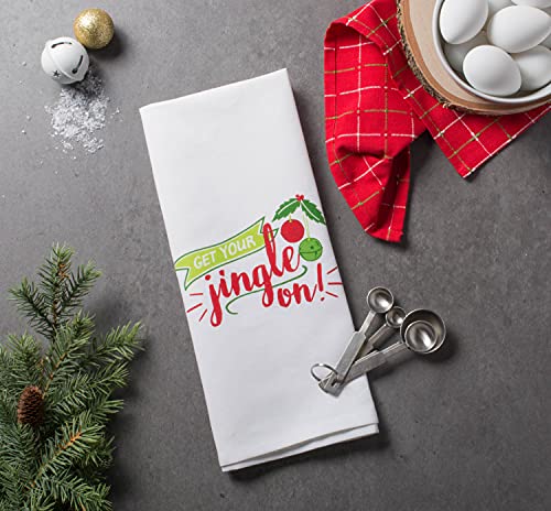 Image of DII Christmas Tea Towels Decorative Kitchen Dish Towel Set, 18x28, Jingle On, 2 Piece